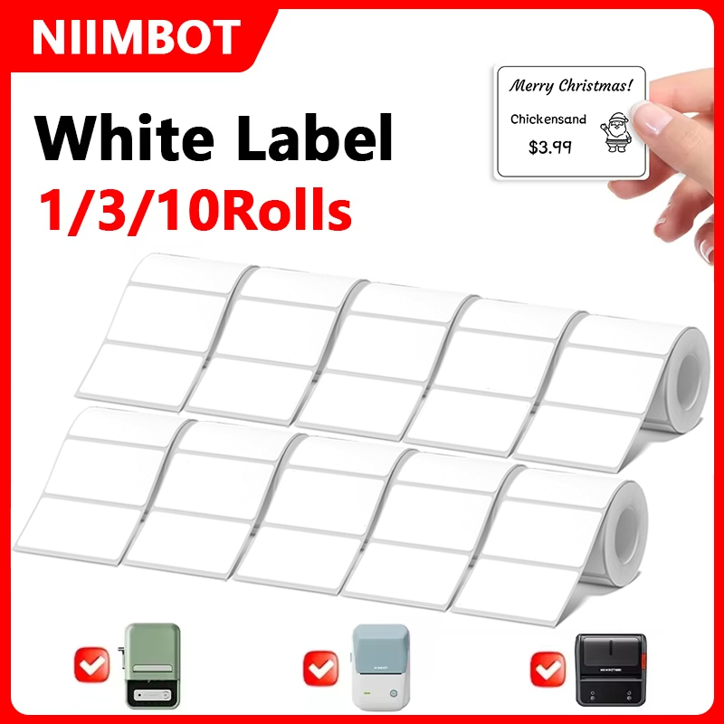 Commercial Printing Types - Niimbot 1/3/10 Rolls Wit Thermisch Label